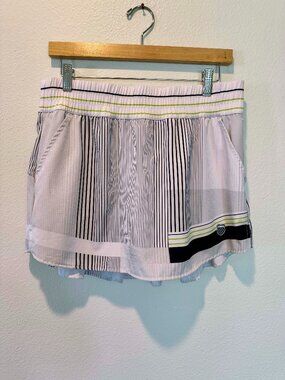 KSwiss Pro Skirt 14", Size M, White Navy and Lime Green